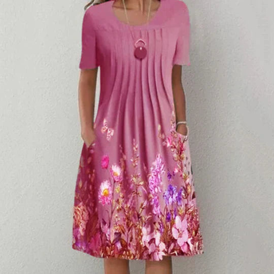Marlene - Plissiertes Minikleid mit floralem Muster