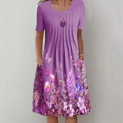 Marlene - Plissiertes Minikleid mit floralem Muster