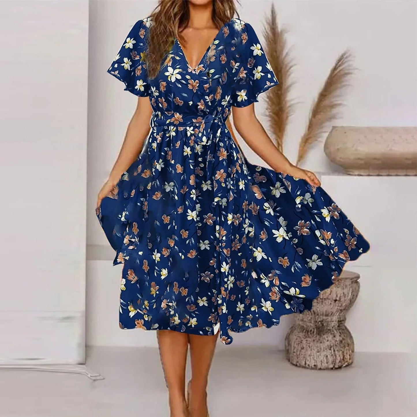 Muriel - Maxikleid für Frauen mit Vintage-Print