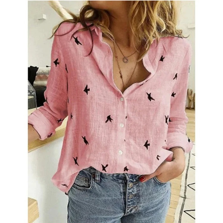 Courtney | Stylische Baumwollbluse mit Knopfverschluss für Frauen