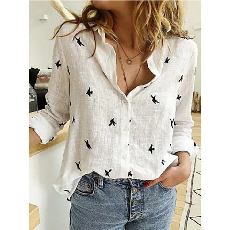 Courtney | Stylische Baumwollbluse mit Knopfverschluss für Frauen