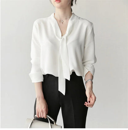 Waya Bluse | Frauen Fliege Langarmbluse