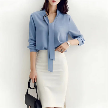 Waya Bluse | Frauen Fliege Langarmbluse