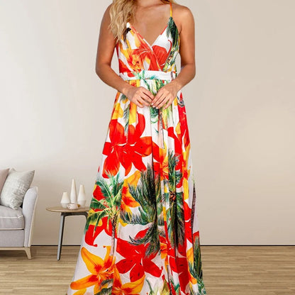 Ada - Langes Kleid mit mehrfarbigem Druck