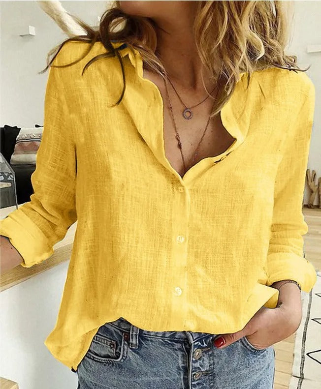 Courtney | Stylische Baumwollbluse mit Knopfverschluss für Frauen