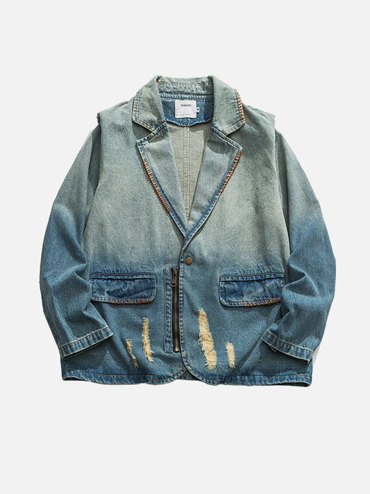 Jouje - Vintage-Jeansjacke mit Fransen