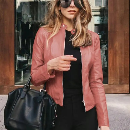 Sannela - Klassische Lederjacke für Damen