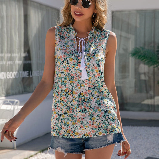 Blume Muse Ärmellose Bluse