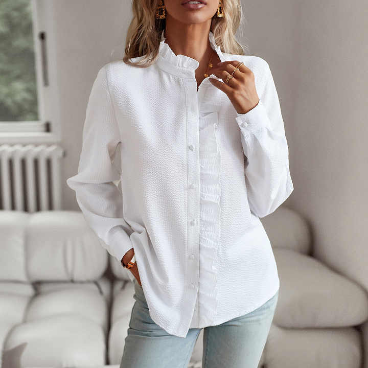 Quorion™ | Elegantes Langarmshirt mit Rüschen