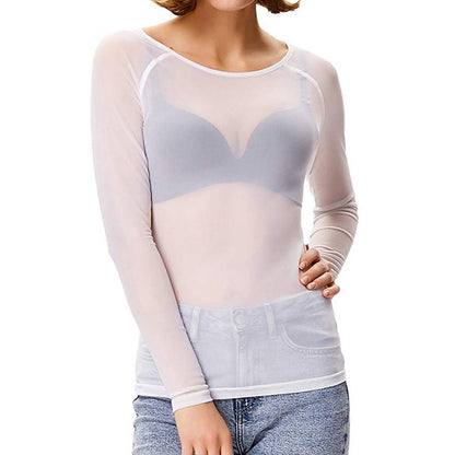MELINDA | Glänzendes Mesh Stylisches Langarm-Shirt