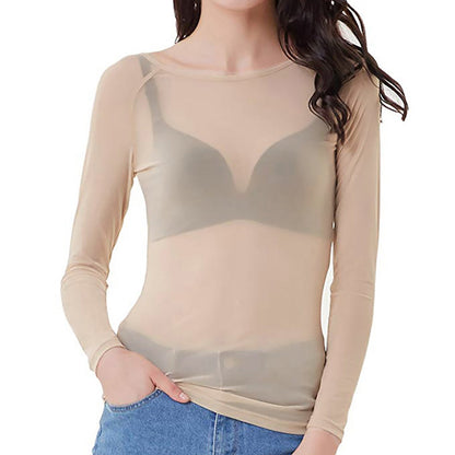 MELINDA | Glänzendes Mesh Stylisches Langarm-Shirt