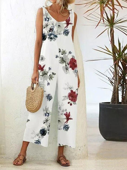 Lässige Hosenträger mit Blumenmuster-Overall