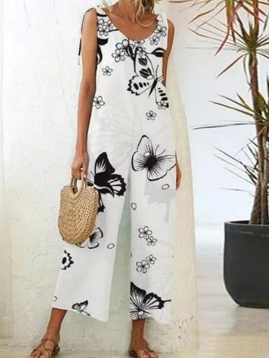 Lässige Hosenträger mit Blumenmuster-Overall