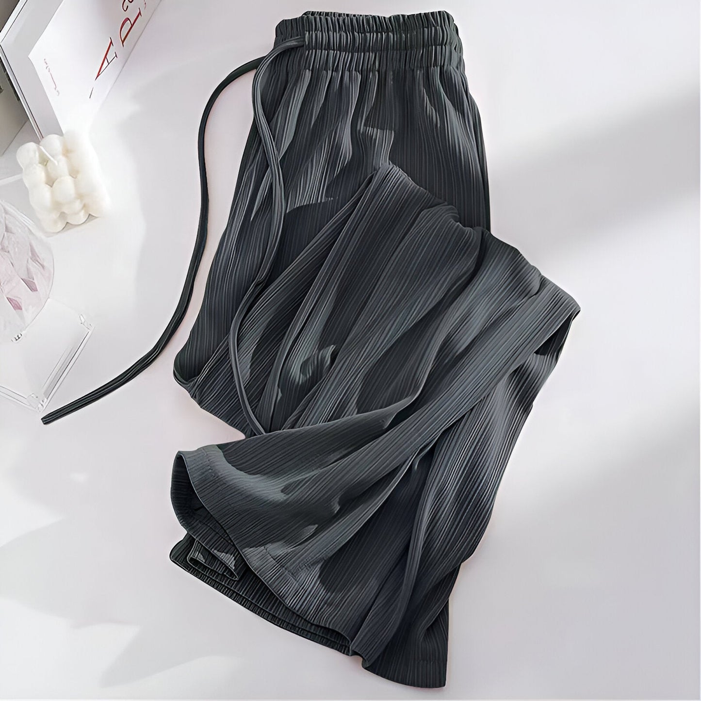 Chrysanthe | Kühle und leichte Hose mit hoher Taille und weitem Bein