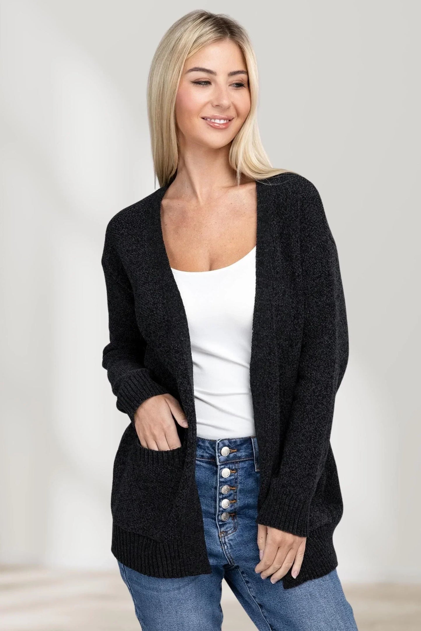 Modische Strickjacke mit lockerer Passform und hohem Tragekomfort