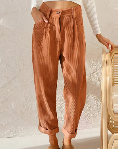 Gerade geschnittene Hose mit hoher Taille für Frauen