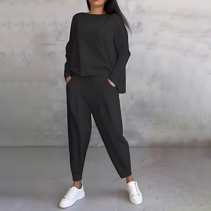 Mila - Bequemes 2-teiliges Set in Schwarz für Frauen
