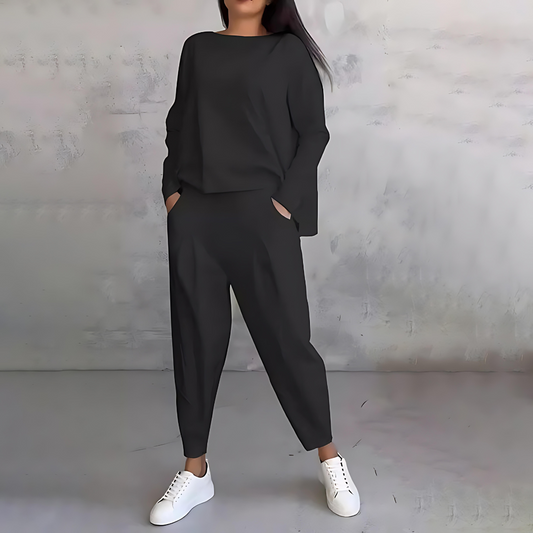 Mila - Bequemes 2-teiliges Set in Schwarz für Frauen
